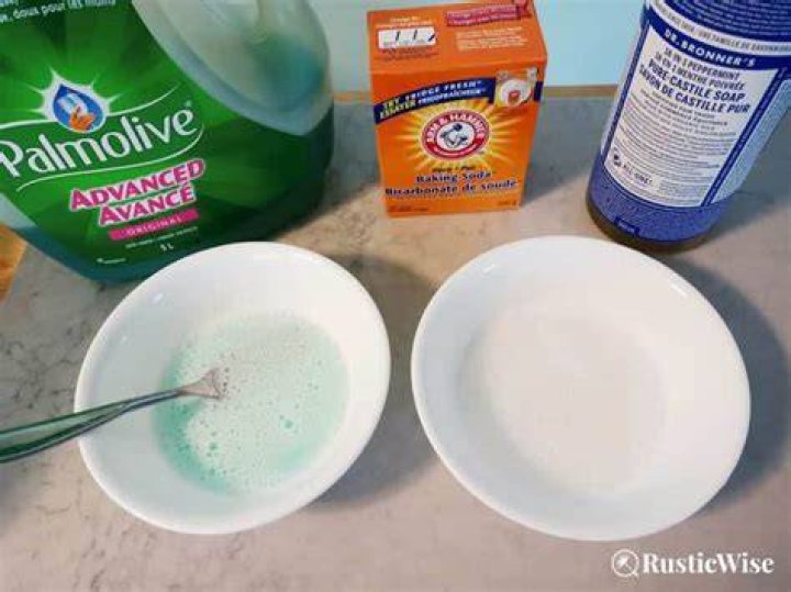 What happens when you mix baking soda and dish soap?